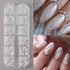 Elegant Round White Pearl Nail Beads and Charms Set for Stunning Nail Art Decoration - 12 Grids of Caviar Beads and Half Round Gems for Fall Season Nails and DIY Nail Designs